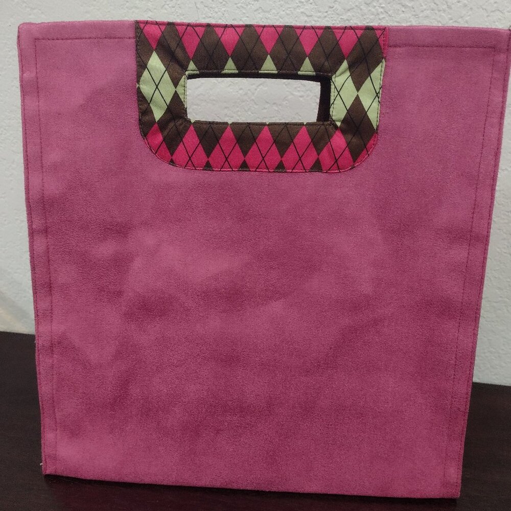 Silk Vintage Argyle Shopper's Tote, NWOT